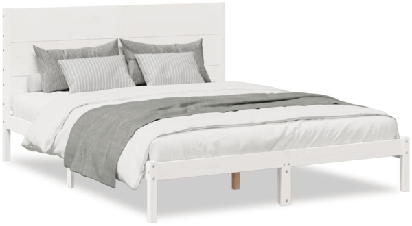 vidaXL Massivholzbett Extra Lang ohne Matratze Weiß 140x220 cm 3309286