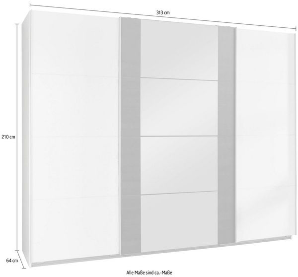Schwebetürenschrank Bern Kleiderschrank Ausführung weiß Bild 2