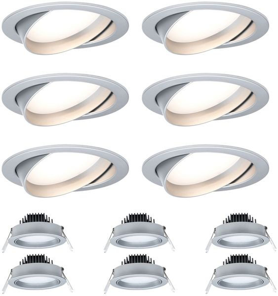 6er Set einbaleuchten schwenkbar 6x 4,5W 380 Lumen 2700K warm weiß entspricht 6x 35W Licht12863