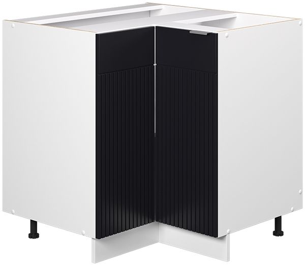 Eckunterschrank Fame-Line Schwarz gestreift 80.5 cm ohne Arbeitsplatte Vicco