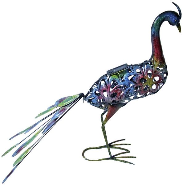 LED Solarleuchte, Pfau, mehrfarbig, Höhe 61,5 cm