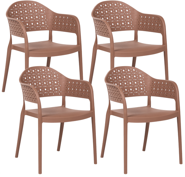 Set mit 4 Stühlen NARINO Braun