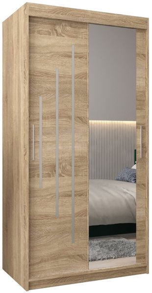 MOEBLO Schiebetürenschrank MALTESE 2 (mit Spiegel, mit/ ohne Schubladen, Schwebetürenschrank Schrank Garderobe Schiebtüren Schlafzimmer Wohnzimmerschrank) (BxHxT):100/120/150/180/200/250x200x62 cm
