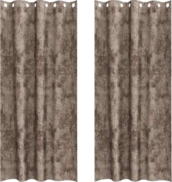 vidaXL Samtvorhänge mit Vorhängen 2 pcs Cappuccino 245 x 140 cm Samt 4107671