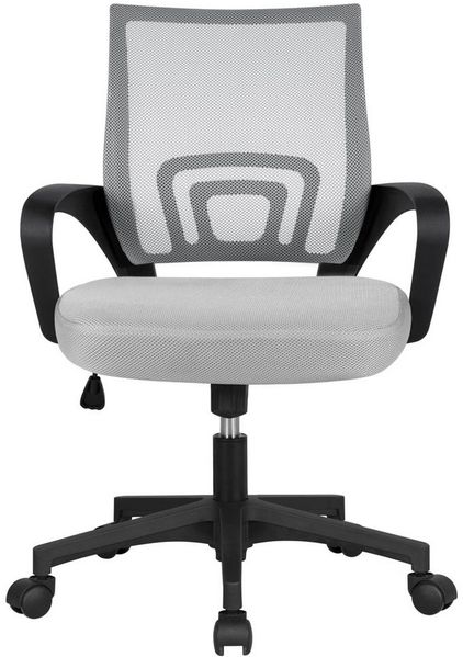 Yaheetech Bürostuhl Höhenverstellbarer Drehstuhl mit Schaukelfunktion, ergonomischer Schreibtischstuhl Arbeitsstuhl mit Netzrückenlehne