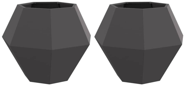 vidaXL Pflanzkübel 2 pcs Schwarz 75 x 75 x 60 cm Stahl 884039 Bild 1