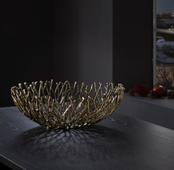 CORAL goldene Dekoschale in Korallenform