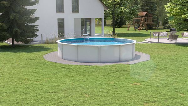 Steinbach Stahlwandpool Set Nuovo de Luxe II Ø 460 x 120 cm - weiß
