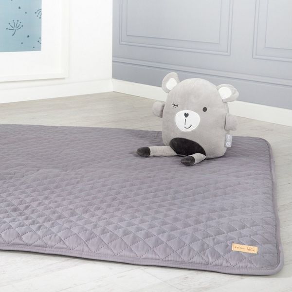 Krabbeldecke roba Style 100 x 100 cm - Spieldecke gesteppt - Baby & Kleinkind, roba®, Pflegeleichtes & schmutzabweisendes Material - Anthrazit