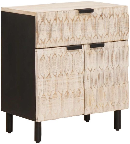 vidaXL Nachttisch mit Schubladen Weiß 50 x 33 x 60 cm Massivholz Mango 4017875