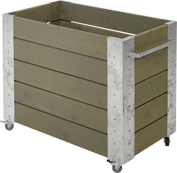 Plus Blumenkasten Cubic 87 x 50 x 70 cm graubraun mit Räder