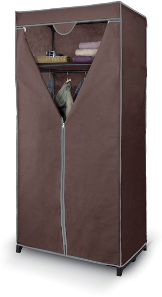 Domopak Living Vliesstoff Kleiderschrank mit Ablage Uni braun