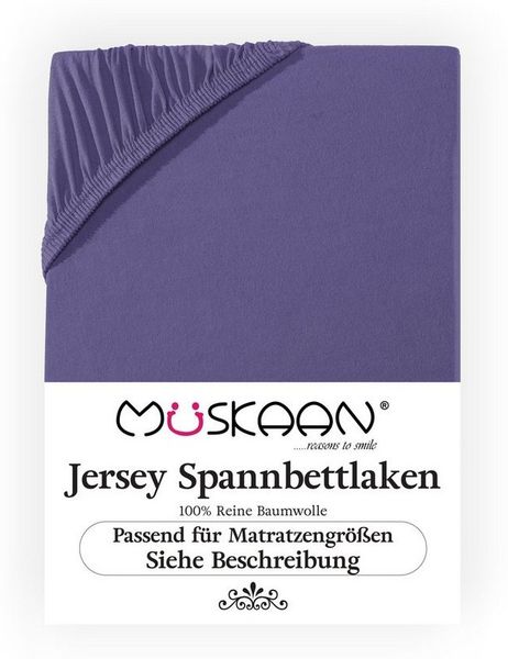 Müskaan Spannbettlaken Spannbetttuch Bettlaken Spannbetttücher Leintuch 100% Baumwolle, Jersey, Gummizug: Rundumgummizug, Matratzen Bezug bis 22cm Matratzenhöhe