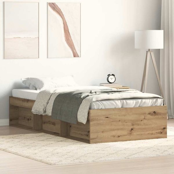 vidaXL Bettgestell ohne Matratze Artisan-Eiche 100x200cm Holzwerkstoff 3328821