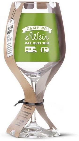GILDE Rotweinglas Glas 'Camping & Wein' 500ml, Glas