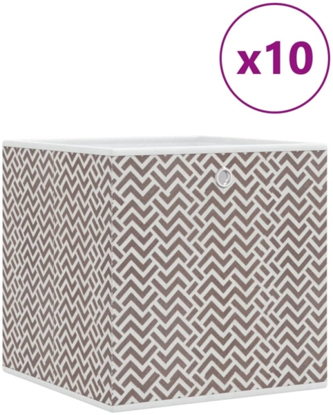 vidaXL Faltboxen 10 Stk. Braun 32x32x32 cm Vlies 4018986