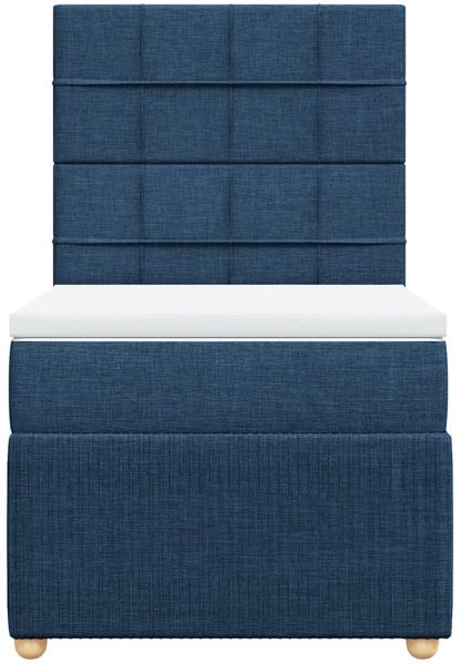 vidaXL Boxspringbett mit Matratze Blau 100x200 cm Stoff 3294273 Bild 6