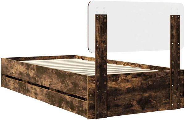 vidaXL Bettrahmen Geräucherte Eiche 75 x 190 cm Holzwerkstoff 3412238 Bild 10