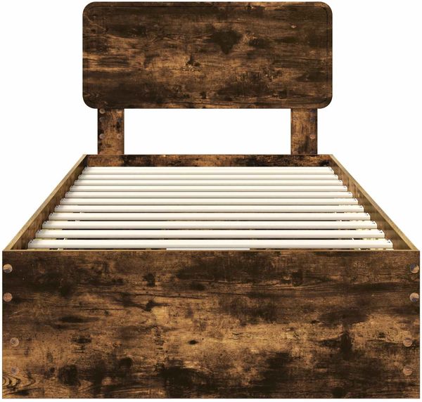 vidaXL Bettrahmen Geräucherte Eiche 75 x 190 cm Holzwerkstoff 3412238 Bild 8