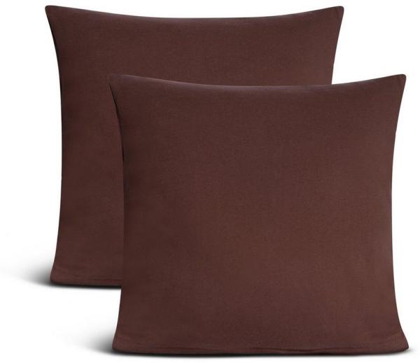 leevitex® Kissenbezüge Kissenbezug, 2er Set, feine Jersey-Qualität, 100% Baumwolle, robuster Reißverschluss