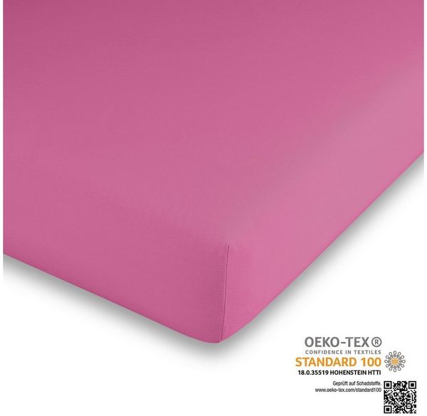 Traumhaft gut Schlafen –Kinder-/Baby Spannbetttuch hochwertige Qualität, trocknergeeignet, Farbe: Pink, Größe: 60 cm x 120 cm