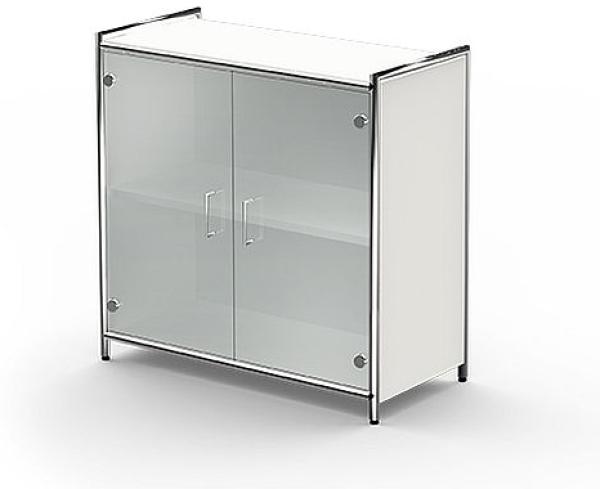 Sideboard mit Glastüren Artline, 80x38x78cm, Anthrazit / Glas