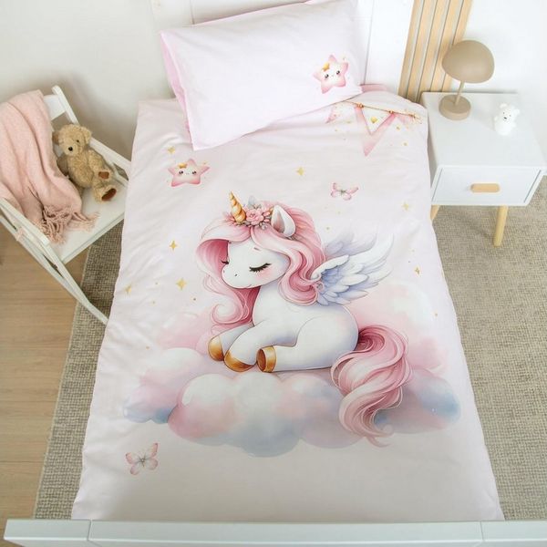 Herding Einhornzauber Baby Bettwäsche Einhorn 100 x 135 cm Baumwolle