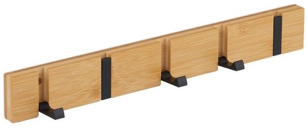 Relaxdays Garderobenleiste mit klappbaren Haken