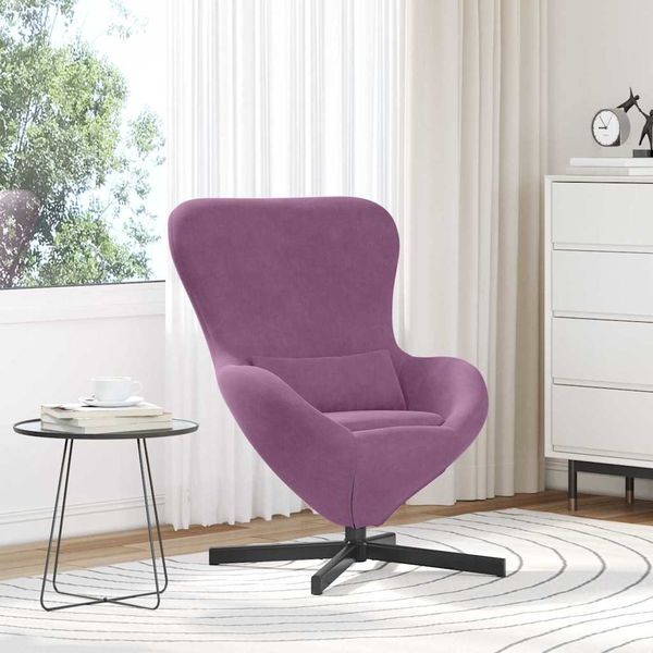 vidaXL Eiersessel Lila 63 x 73 x 90 cm Samt 42002767