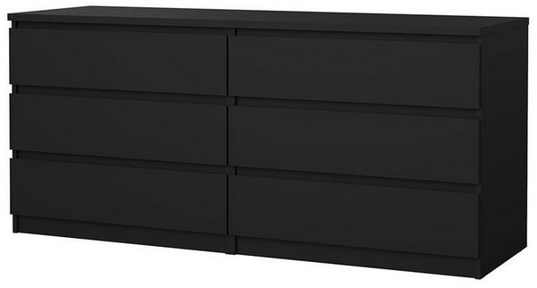 ebuy24 Kommode Naia Kommode 6 Schubladen matt schwarz.