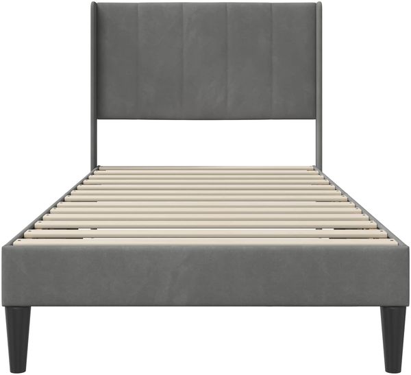 vidaXL Bettrahmen mit Kopfteil Dunkelgrau 80 x 200 cm Samt 42027468 Bild 4