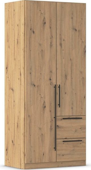 rauch Kleiderschrank Drehtürenschrank Schrank Garderobe Wäscheschrank Schlafzimmer AVOLA (3 verschiedene Ausstattungen BASIC/CLASSIC/PREMIUM (inkl. SOFT-CLOSE) mit hochwertigen Stangengriffen aus Metall in Schwarz MADE IN GERMANY