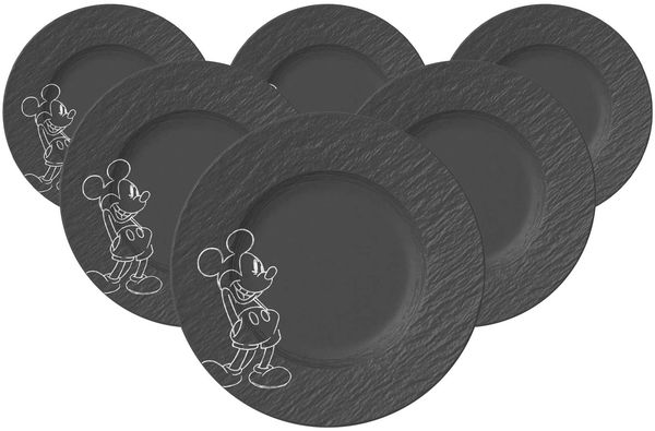 Villeroy & Boch Manufacture Rock - Mickey Mouse Frühstücks-/Dessertteller ø 21,7 cm 6er Set