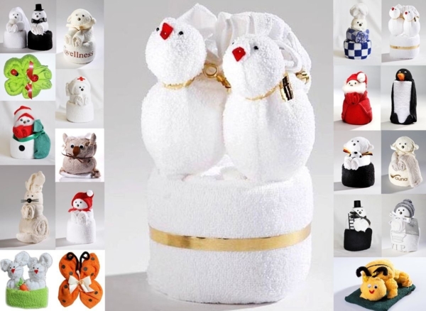 JACK Handtuch Set Frottier Geschenk Set viele Modelle Handarbeit Origami Gästetuch, (1-St), Handtuch, Waschhandschuh, gefaltete Tiere, tolle Geschenkidee