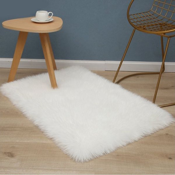 Sunicol Hochflor-Teppich Shaggy Langflor Teppiche, Flauschige Sofamatte, Waschbar, Rutschfest, Weich Schafsfell-Teppiche für Wohnzimmer, Schlafzimmer, Kinderzimmer