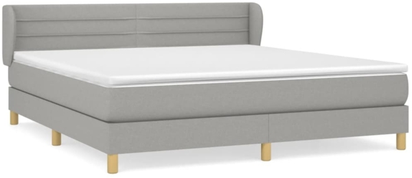 Doppelbett, Polsterbett mit Matratze Hellgrau 140x190 cm Stoff Hellgrau 160x200 cm