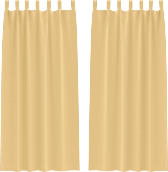 vidaXL Verdunkelungs-Vorhänge mit Ringen 2 pcs Beige 260 x 140 cm 4107537