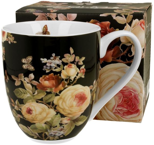 DUO FLOWERS CLASSIC XXL Becher 1000 ml WARDA New Bone China Porzellan
