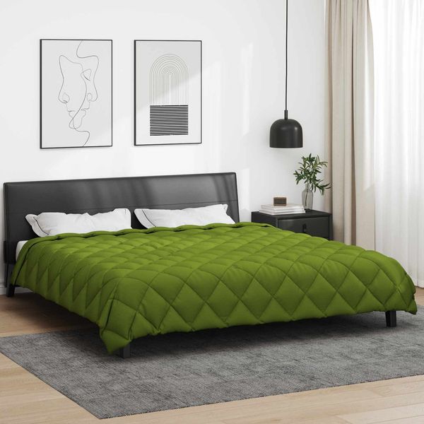 vidaXL Winterbettdecke Grün 220 x 260 cm Mikrofaser 42025678