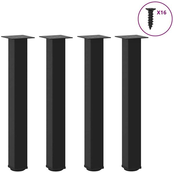 vidaXL Konsolentischbeine 4 Stk. Schwarz 72-74 cm Stahl 4012468