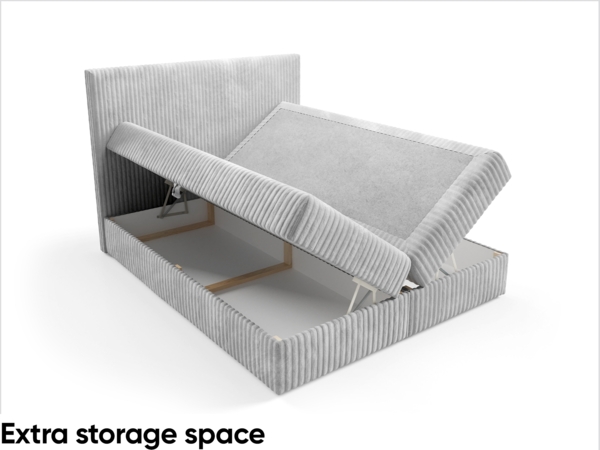 MEBLINI Boxspringbett TYLA 200x200 cm mit Bettkasten – H3/Schwarz Plüsch Polsterbett - Doppelbett mit Topper & Bonellfederkern-Matratze Bild 6