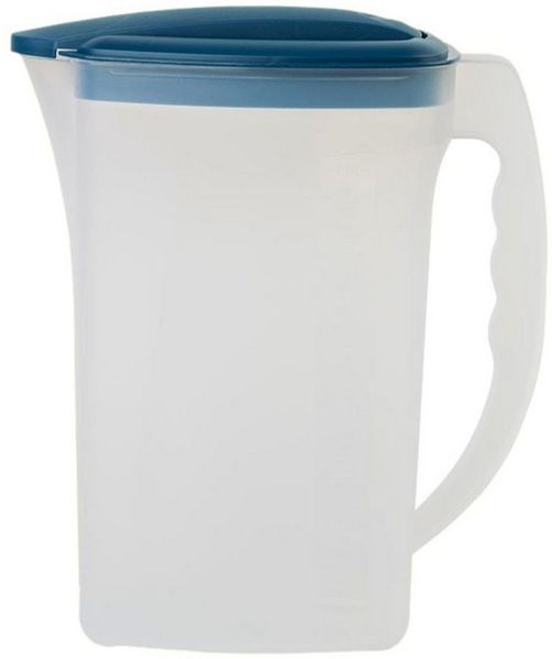 Engelland Wasserkrug Getränkekkrug mit Füllskala und abnehmbarem Deckel, (Vorteils-Set, 1-tlg, 2 Liter Fassungsvermögen je Krug), BPA-frei, frostbeständig, spülmaschinengeeignet, Kühlschrankkrug