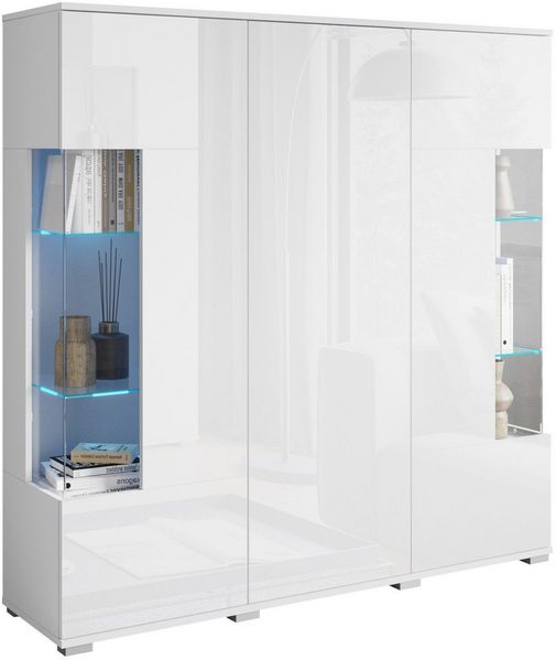 INOSIGN Highboard Kenia, Modernes Highboard, mit Glastüren, Breite 135 cm