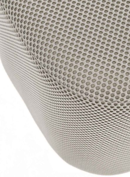 Pouf Darya aus Waben-Stoff, Hellgrau, 44 x 37 x 42 cm Bild 3