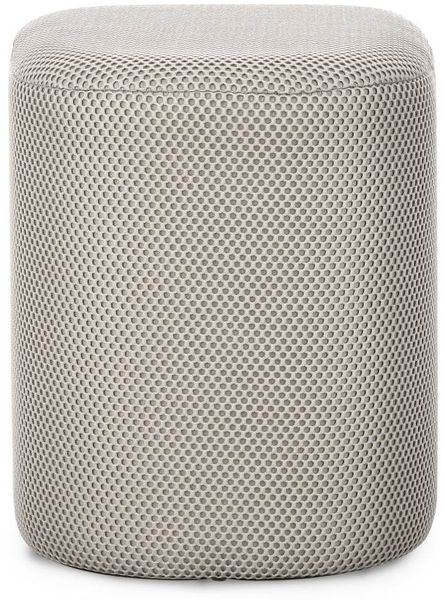 Pouf Darya aus Waben-Stoff, Hellgrau, 44 x 37 x 42 cm Bild 2