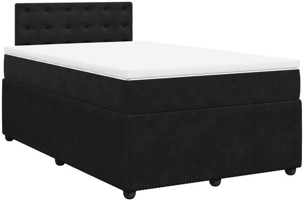 vidaXL Boxspringbett mit Matratze Schwarz 120x190 cm Samt 3290000 Bild 3