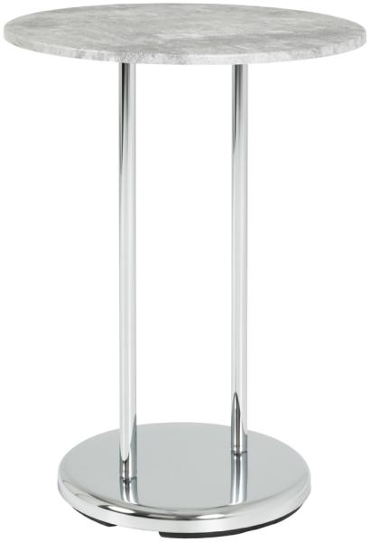 Beistelltisch >Lupus< in chrom-Betonoptik aus Stahl, MDF - 55cm (H)