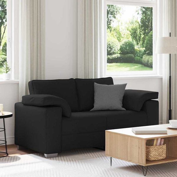 vidaXL Zweisitzer-Sofa Schwarz 160 cm Stoff 4105219