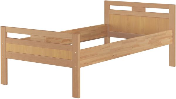 Massivholzbett Seniorenbett Buche natur 90x200 Einzelbett Hohes Bett mit Rollrost 60.74-09FL Bild 5