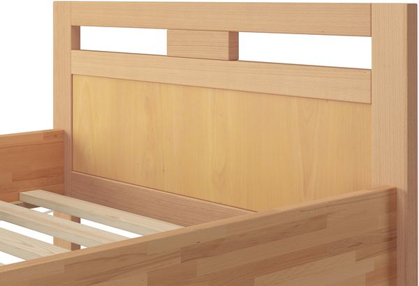 Massivholzbett Seniorenbett Buche natur 90x200 Einzelbett Hohes Bett mit Rollrost 60.74-09FL Bild 2